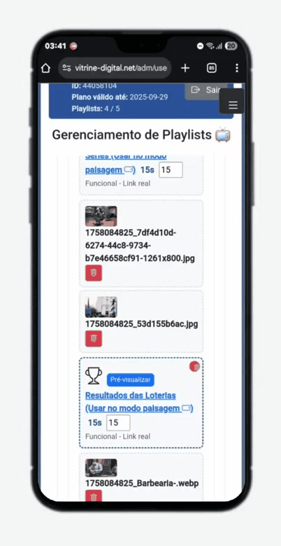 Demo do Painel no Celular